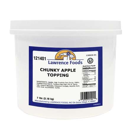 LAWRENCE FOODS Lawrence Foods Chunky Apple Topping 7lbs Tub, PK4 121401